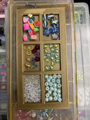 Six Section Bracelet Bead Holder Tray