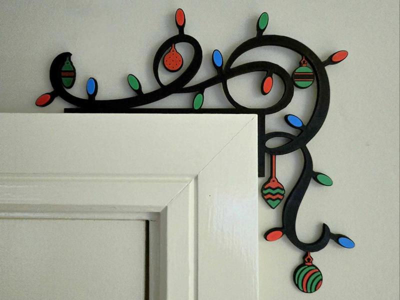 String Lights Bauble Christmas Door Corner 