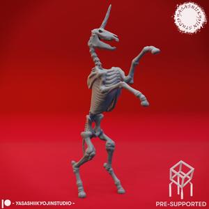Undead Skeleton Unicorn - Tabletop Miniature (Pre-Supported)