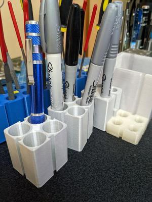 Modular desktop organizer - expanded sharpie holder (18mm ⌀)