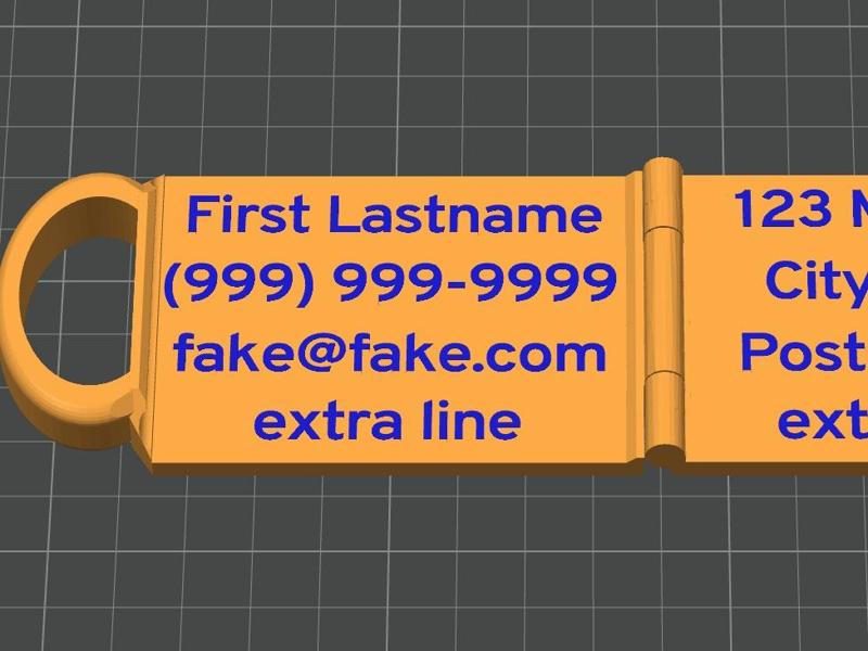 V.2 Customizable Luggage Tag with Privacy Hinge