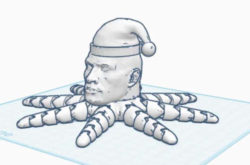 Rocktopus with a santa hat   