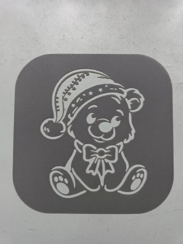 Christmas Teddy Bear 1 - Stencil   