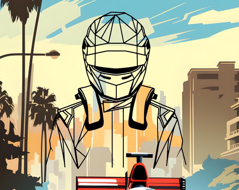 Geometric F1 pilot wallart