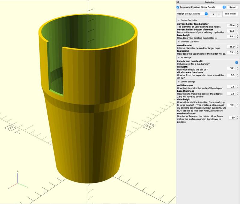 Customizable Cup Holder Adapter ++