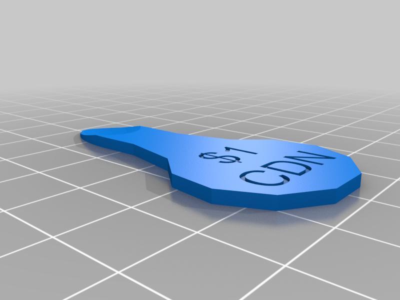 shopping cart coin Canadian loonie dollar