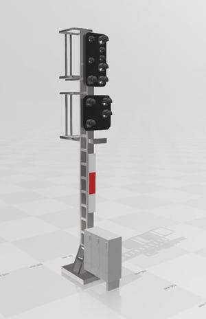 Austrian OEBB G-Scale Modell railway signal with mast