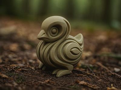 Abstract Duckling in Gentle Swirls
