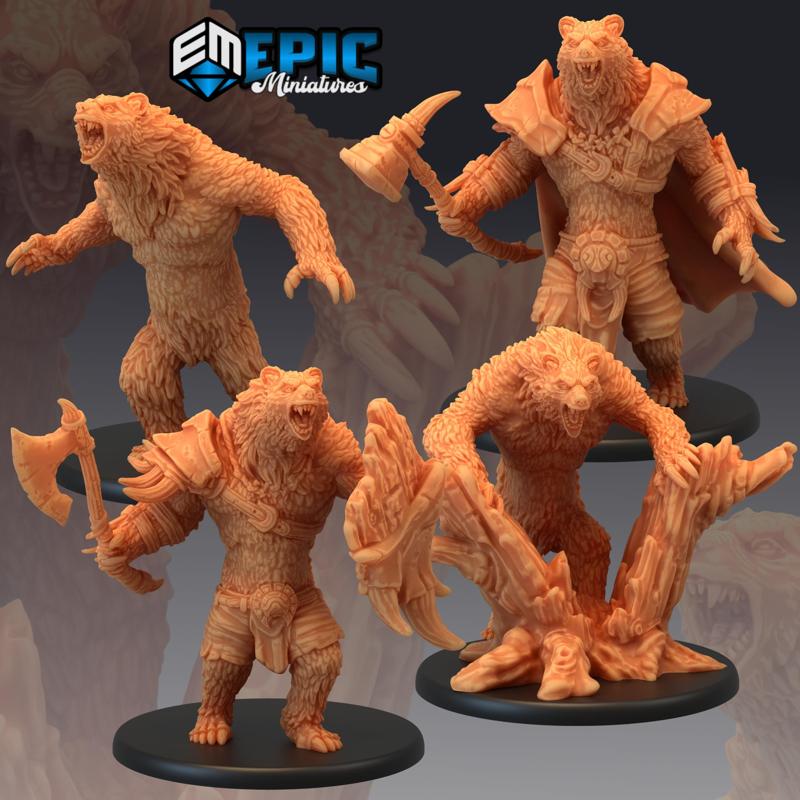 Werebear Set / Bear Man Hybrid / Dire Beast / Forest Creature Collection