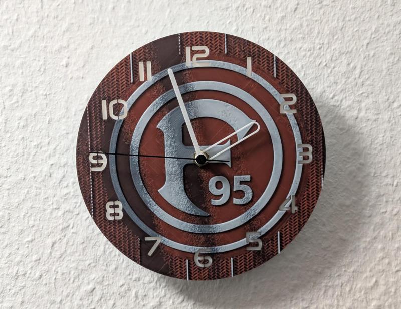 Wall/desk clock Fortuna Düsseldorf logo