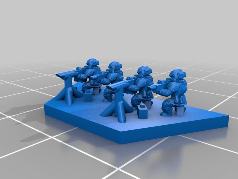 Half-Hex Infantry Stands (3-4person, Medium MG)