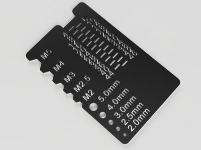 Screw measuring credit card