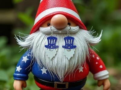 USA gnome earrings