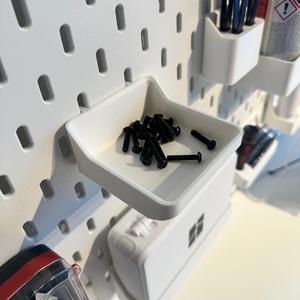 Tray/bin 80x80mm low walls for IKEA Skadis