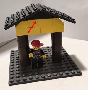Inverted angle bricks to make LEGO roofs
