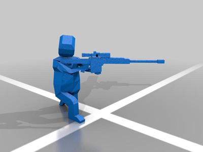 Low poly sniper character