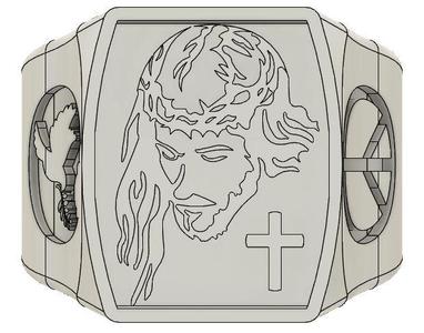 2x Ring Jesus Christus Christ Gott Weihnacht Xmas Ostern Easter