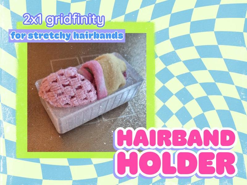 Gridfinity Stretchy Headband Organizer - 2×1 Bin