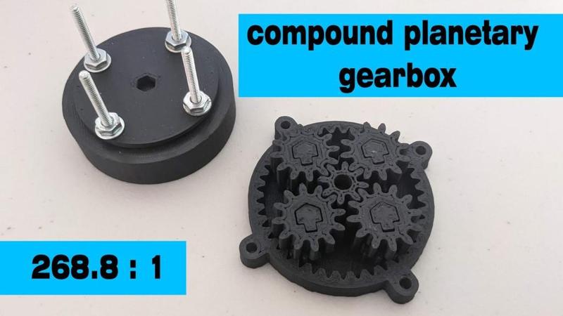 compound planetary gearbox.  (268.8 : 1)
