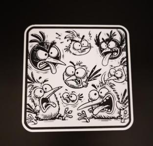 Crazy birds party coaster
