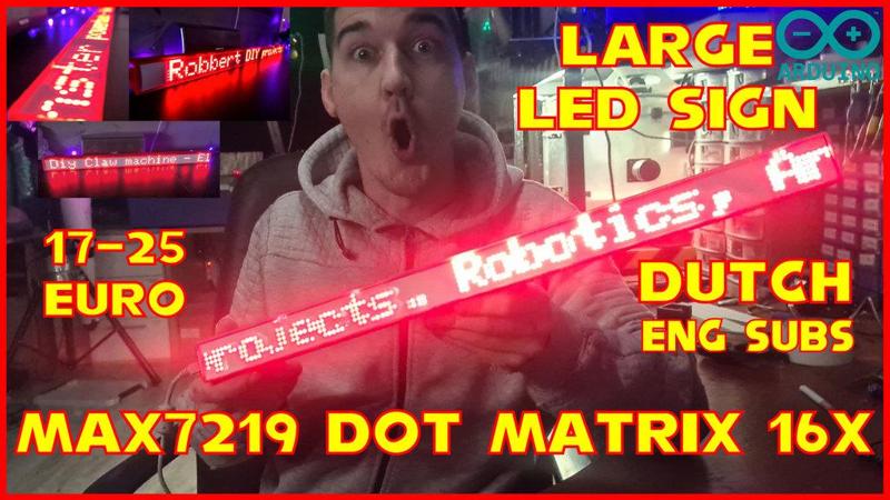 Large led sign with 16 max7219 dot matrixes