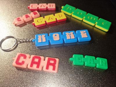 Customizable name keychain w/blocks (+8000 fonts)