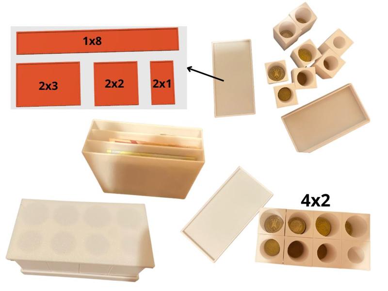 modular piggy bank for euro coins - banknotes *f3d