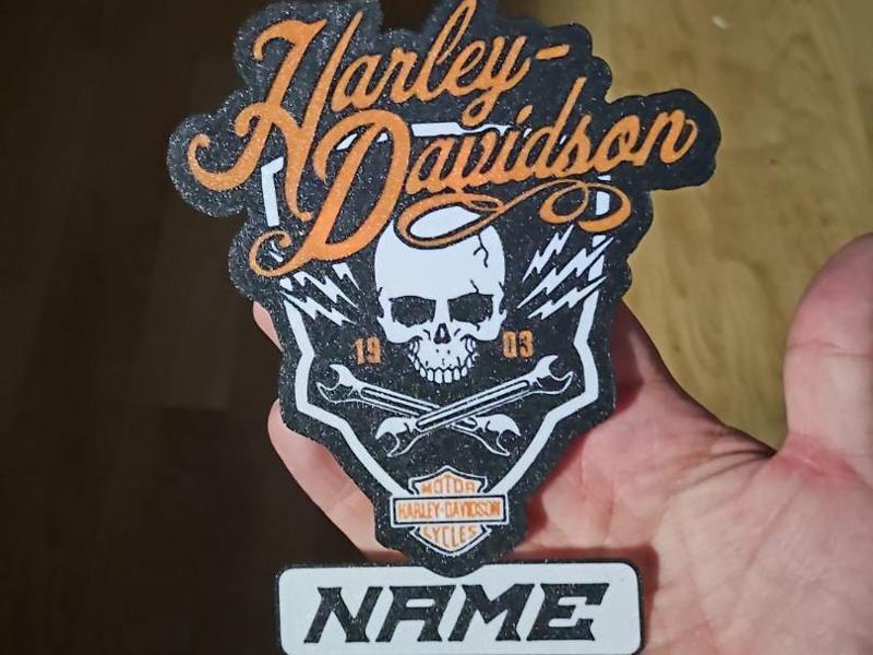 Personalized Harley Davidson nameplate