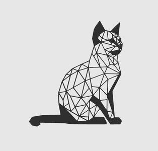 Geometric Low Poly Cat / 2D wall art
