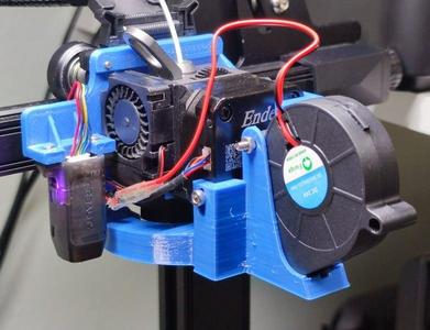 Zad Nozzle Fan Duct mk3 v1.0 for Ender 3 S1 Pro Spriter extruder and 5015 blower fan