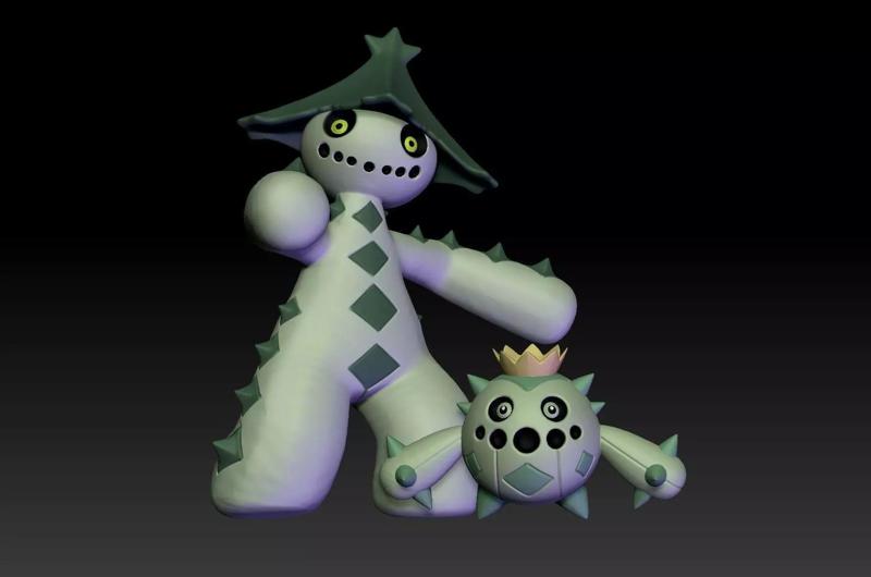 Pokemon Cacnea and Cacturne