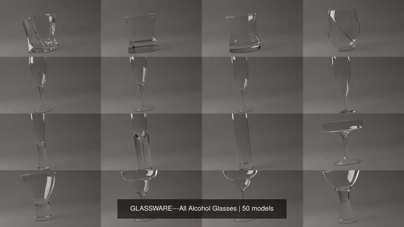 GLASSWARE---All Alcohol Glasses 3D Model Collection