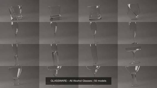 GLASSWARE---All Alcohol Glasses 3D Model Collection