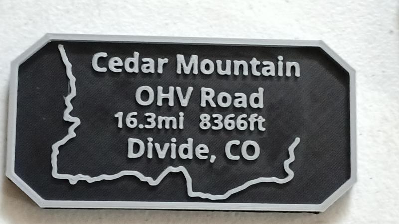 Maverick's Trail Badge Cedar Mountain OHV Road Divide Colorado