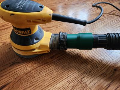 Dewalt Corded Orbital Sander to Ridgid Shop Vac adapter
