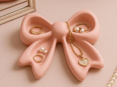 Coquette Bow Jewelry Tray – Cute Vanity Organizer