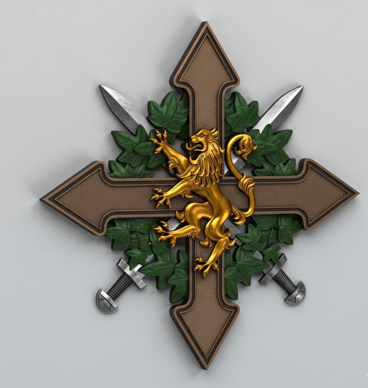 Lion Cross Coat of Arms Relief