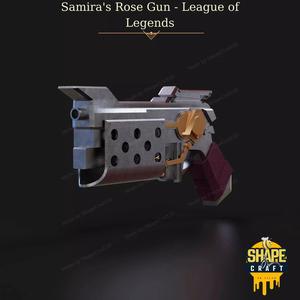 Samira Rose Gun STL File League of Legends Cosplay Prop STL File