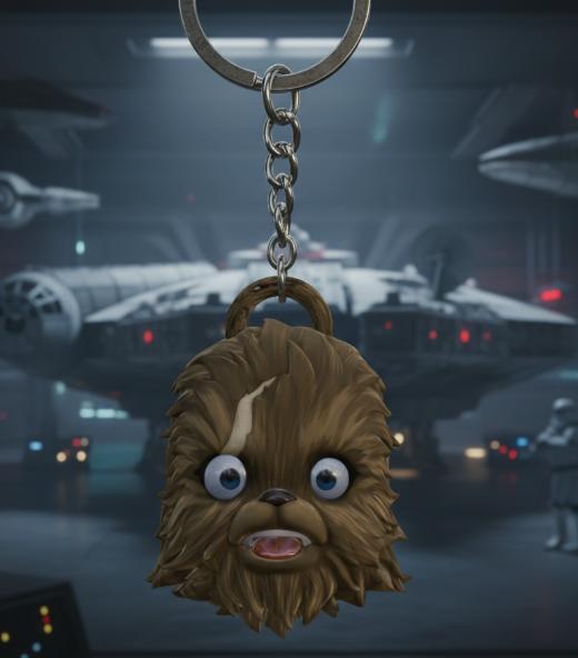 Cute Wookiee Chewbacca Howler Keychain - Star Wars Easy Print