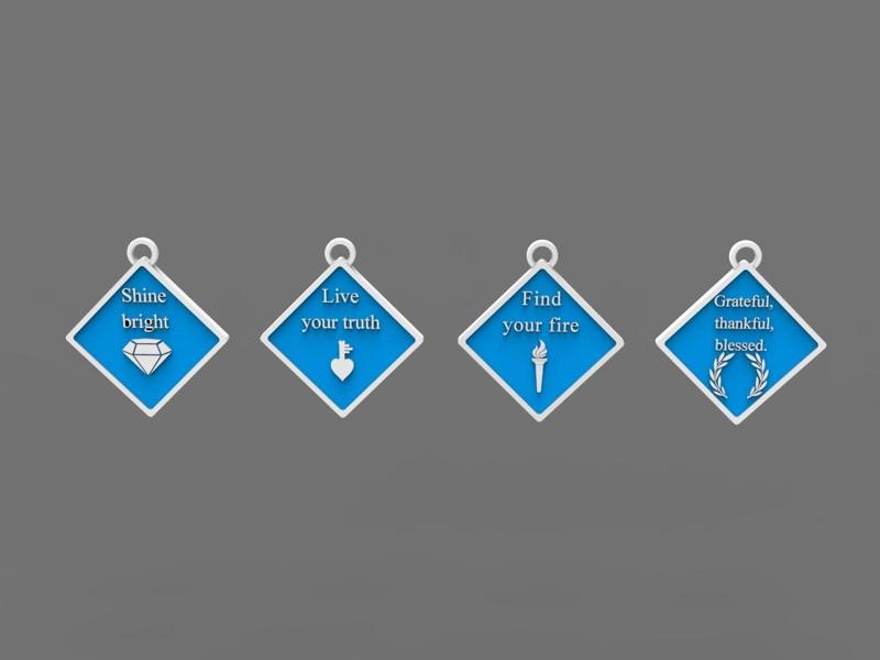 Shine Bright, Live Your Truth, Find Your Fire, Grateful Thankful Blessed Pendant Collection