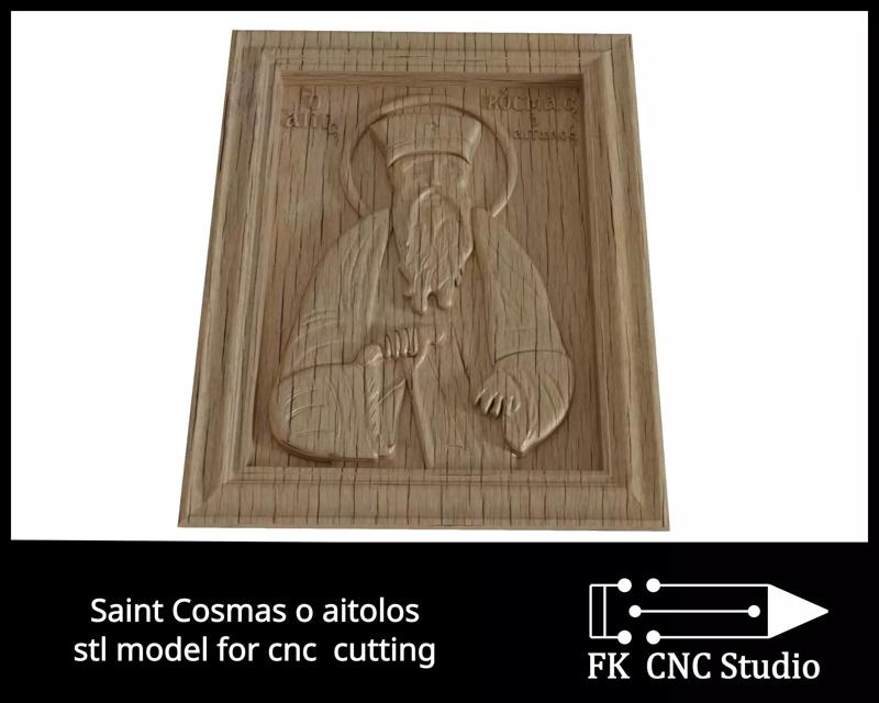 Saint Cosmas 0 Aitolos - stl file for cnc router carving