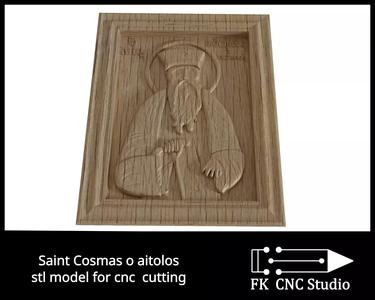 Saint Cosmas 0 Aitolos - stl file for cnc router carving