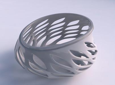 Bowl extra wide with smooth beveled cuts and extruded top str...