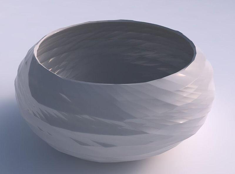 Bowl spheric squeezed wide with rocky fibers