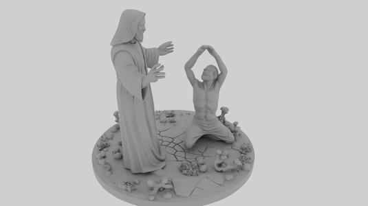 Jesus heals the demon possessed man