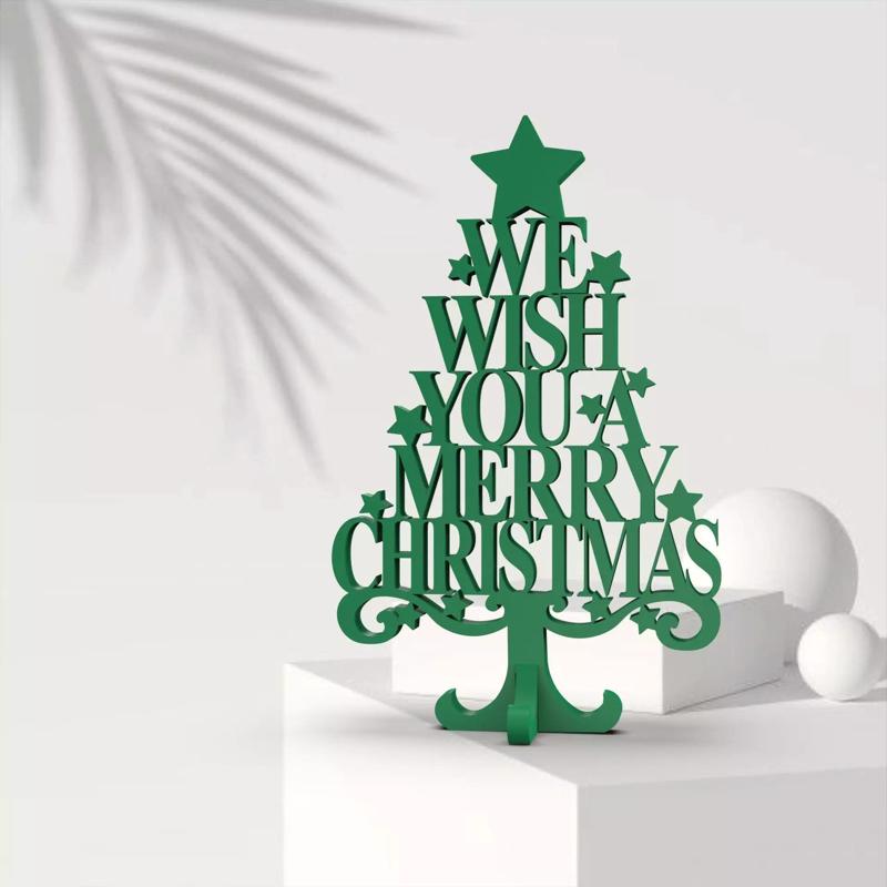 3D Text Christmas Tree - We Wish You A Merry Christmas