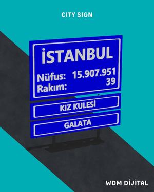 Istanbul City Entrance Sign – 3D Printable Desktop Model / Souvenir / Ornament