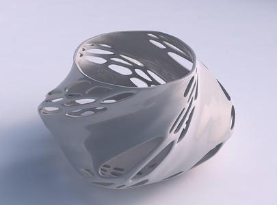 Bowl twisted elipse with organic lattice and solid centers