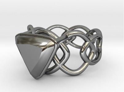 Conical Catenary Curve Ring 17.53mm with Trillant Gem