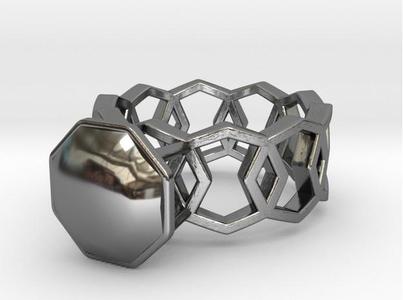 Octagonal Wire Ring 17.53mm with Octagon Gem